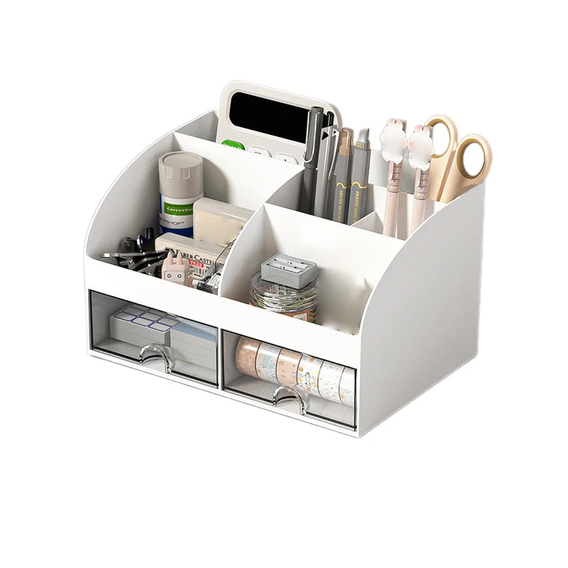 Organizador de escritorio con cajones Organizador de escritorio Caja de almacenamiento de maquillaje de mesa Suave y resistente Caja de almacenamiento de suministros de oficina Múltiple