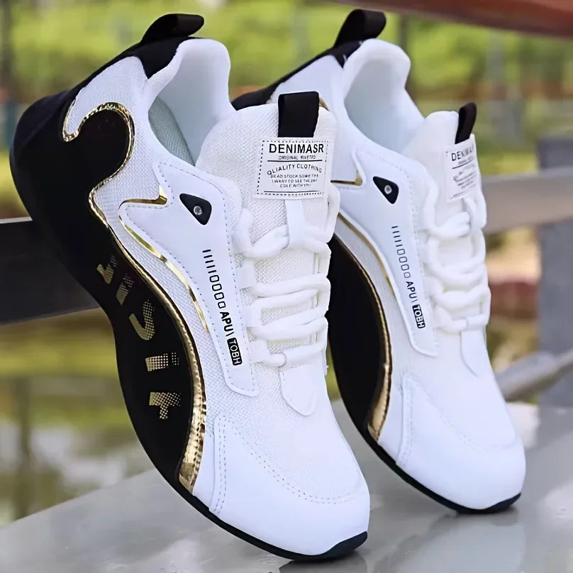 Zapatillas de Moda para Hombre de Cuero Casual Deportivas para Hombres Ligeras Antideslizantes Tenis Calzado Exterior Transpirable Zapatillas de Correr para Hombres