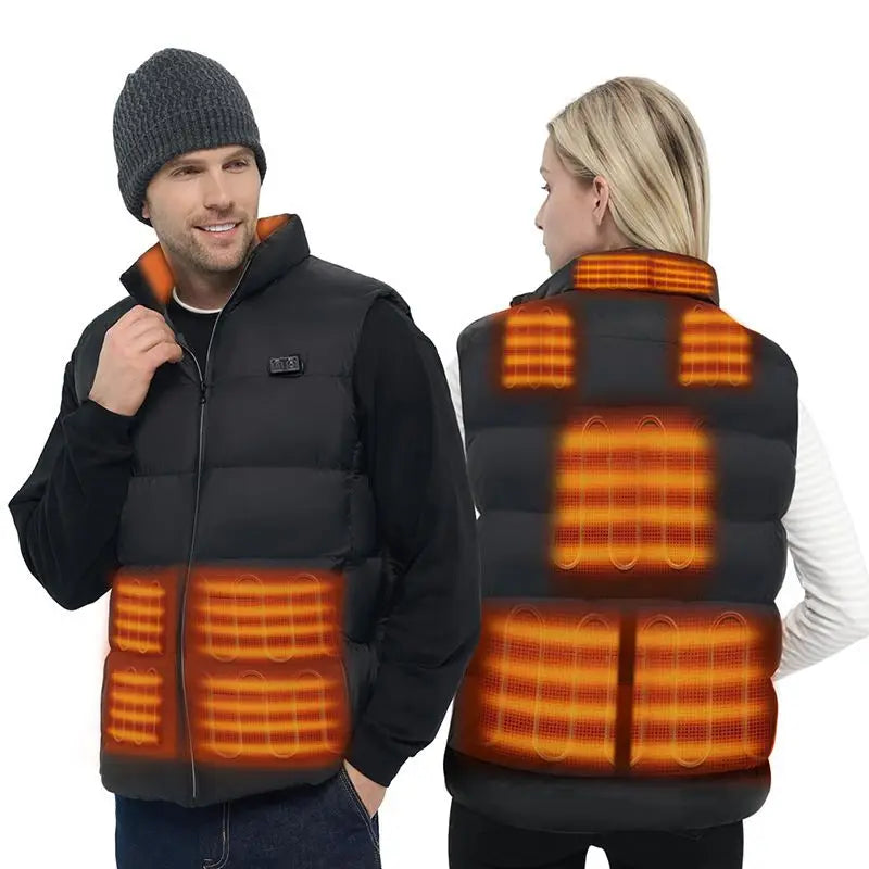 9 Heated Vest Zones Electric Heated Jackets Men Women Sportswear Heated Coat Graphene Heat Coat USB Heating Jacket For Camping