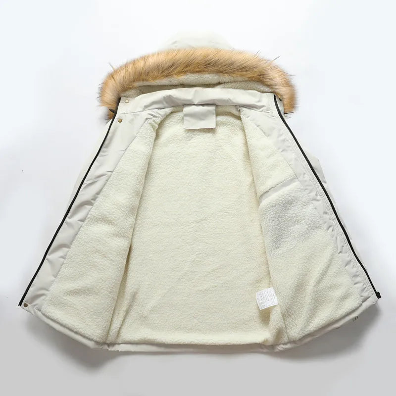 Tykk, polstret hettejakke for menn