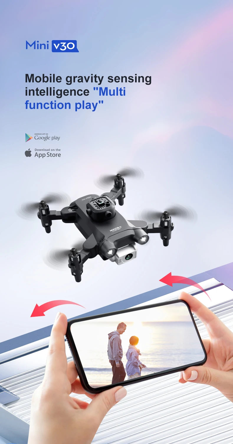 Mini drone 4DRC V30 4K HD double caméra WIFI FPV, drone professionnel à cinq côtés pour éviter les obstacles, hélicoptère RC, jouet cadeau