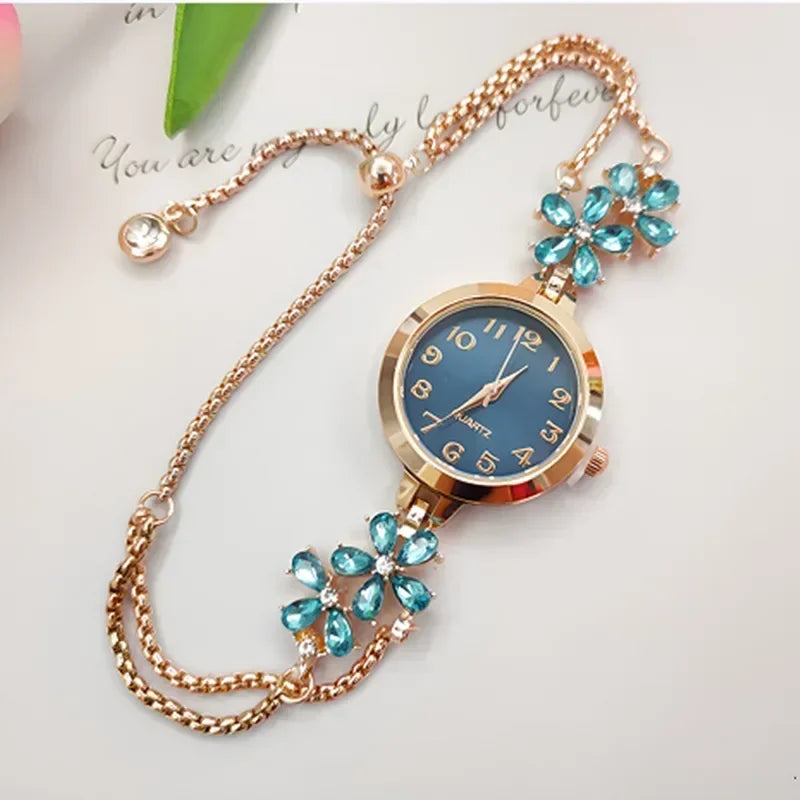Klokker for kvinner Reloj Mujer Mermaid Chain Luxury Diamond dameklokke Armbånd Mote Quartz Klokker часы женские наручные