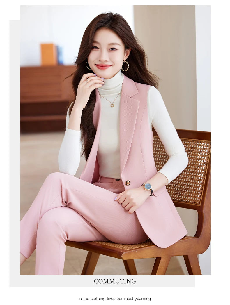 Women Pants Sets Off Shoulder Sleeveless Vest Top Female Pencil Pants Women 2 Piece Set Outfit Elegant Women's Pants Suit