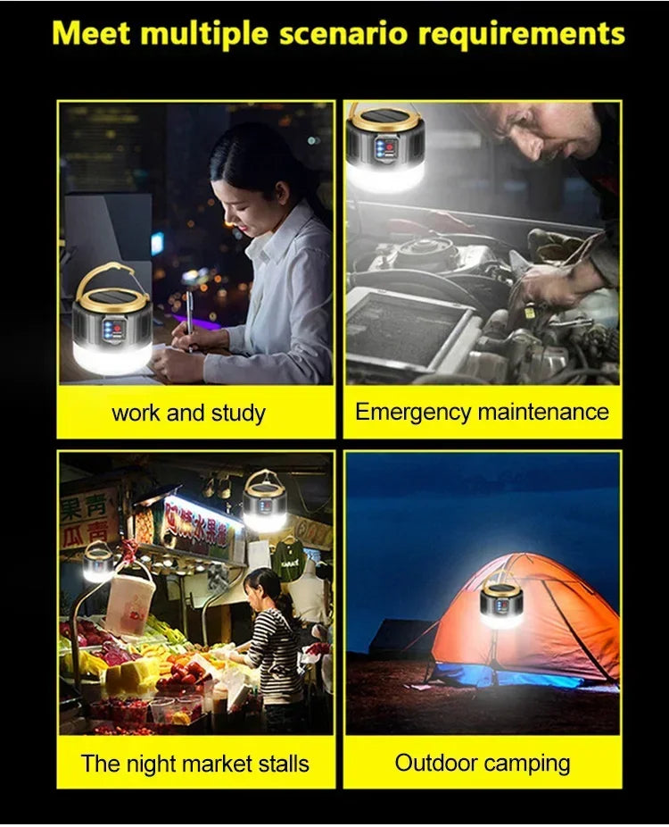 Linterna de camping portátil Power Bank Linternas LED de camping de mano impermeables para tienda de campaña al aire libre Foco recargable Linterna