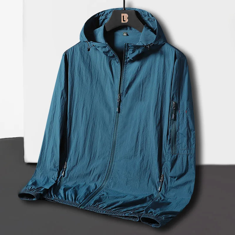 Chaqueta cortavientos informal de verano para hombre, de secado rápido, para senderismo, pesca, trekking, escalada, chaqueta de protección solar, ropa de gimnasio