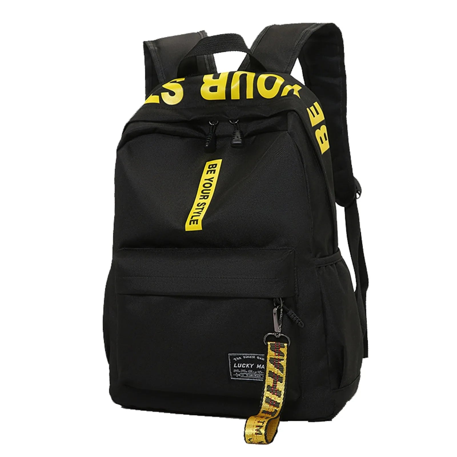 Mochila de estudiante a la moda, ligera, logotipo personalizable, casual, bolso de hombro doble, correa de hombro arqueada, forro de poliéster, Oxford