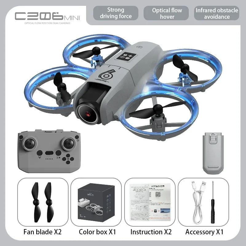 CZ06 Mini Dron 4k 480P Avión Profesional OVNI fpv drones wifi con cámara Avión de Control Remoto Juguete de Helicóptero Ligero