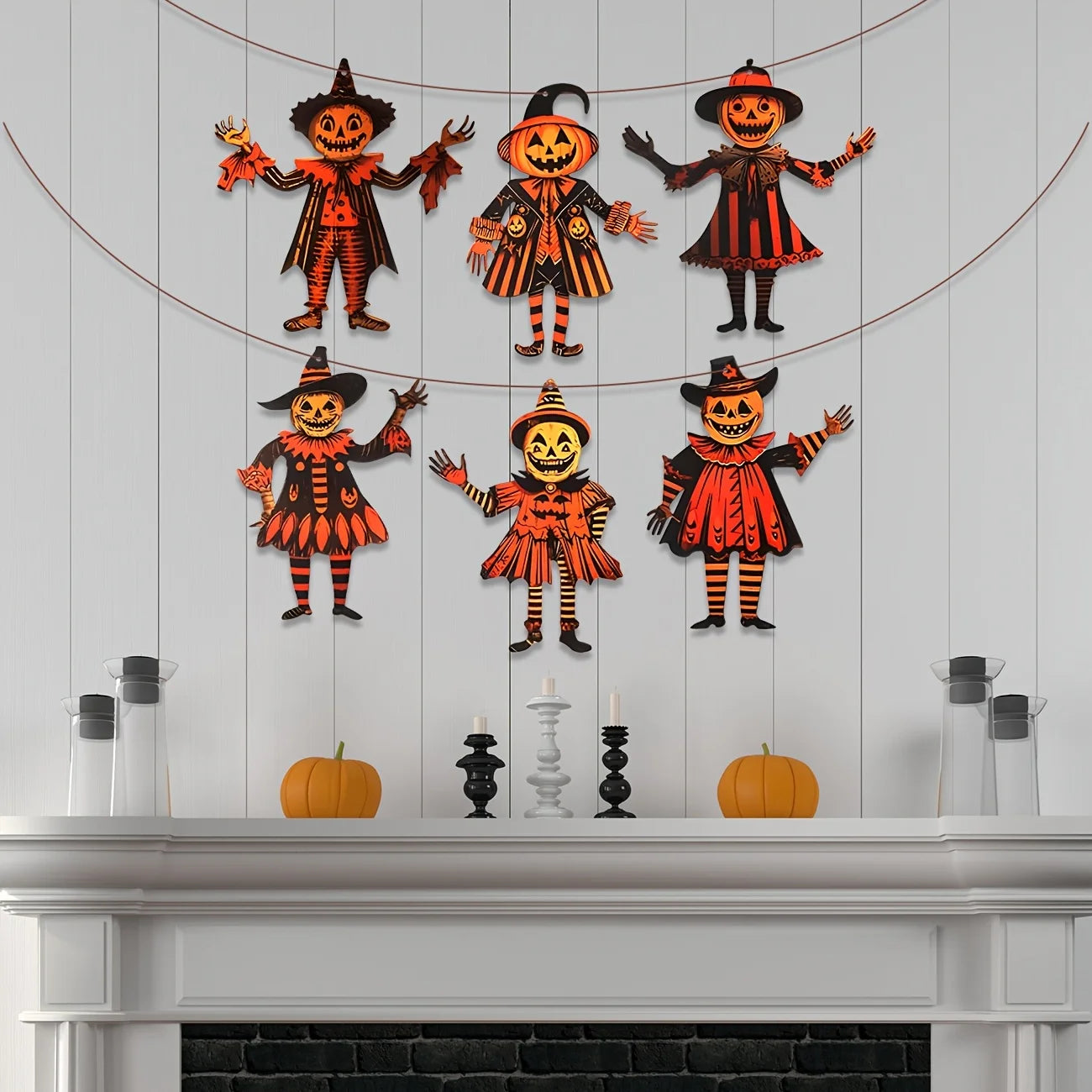 Halloween Decorations Halloween Party Banner Vintage Halloween Garland Tall Hanging Decorations Banner Photo Booth Backdrop for