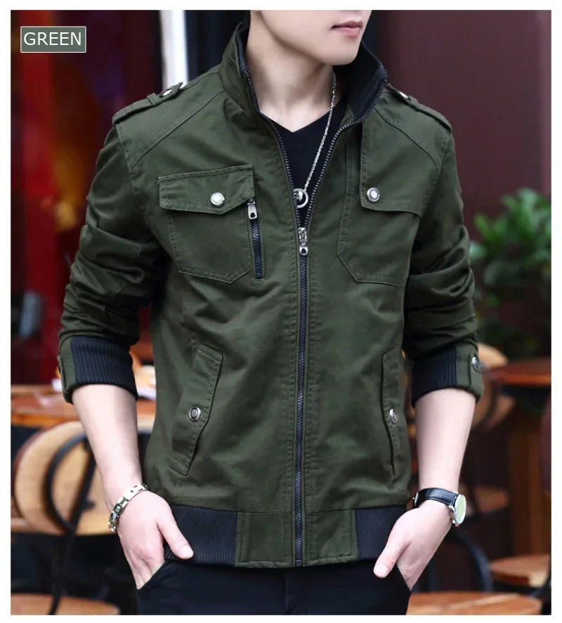 Chaquetas cargo para hombre, nueva moda, chaqueta bomber, ropa masculina, estilo británico sencillo, chaqueta cálida cortavientos y abrigo, chaqueta de béisbol para hombre.