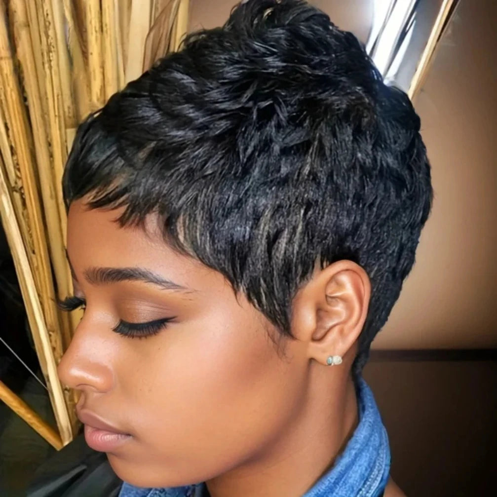 Curly Pixie Human Hair Wig