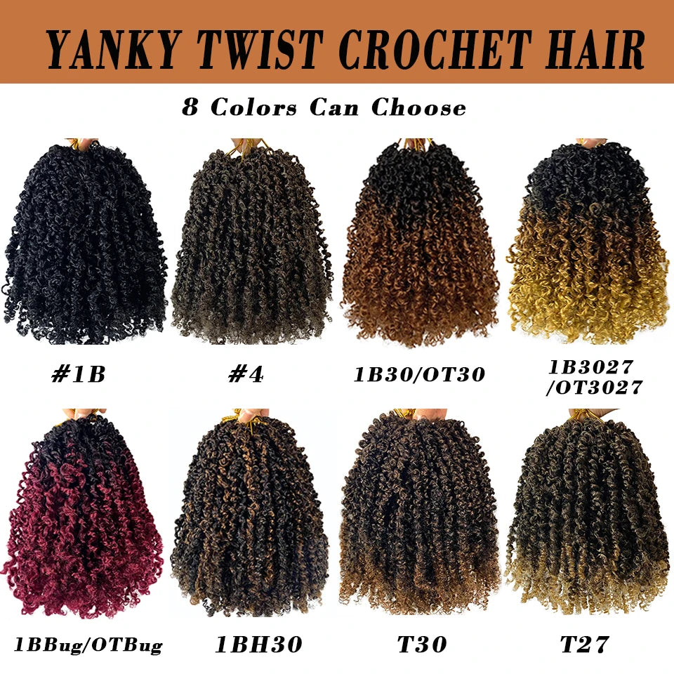 Yanky Twists Crochet Hair Blonde Ginger 1B30 Ombre Red Natural 1B 4 T30 Yanky Twist Curls Crochet Hair Extension For Black Women