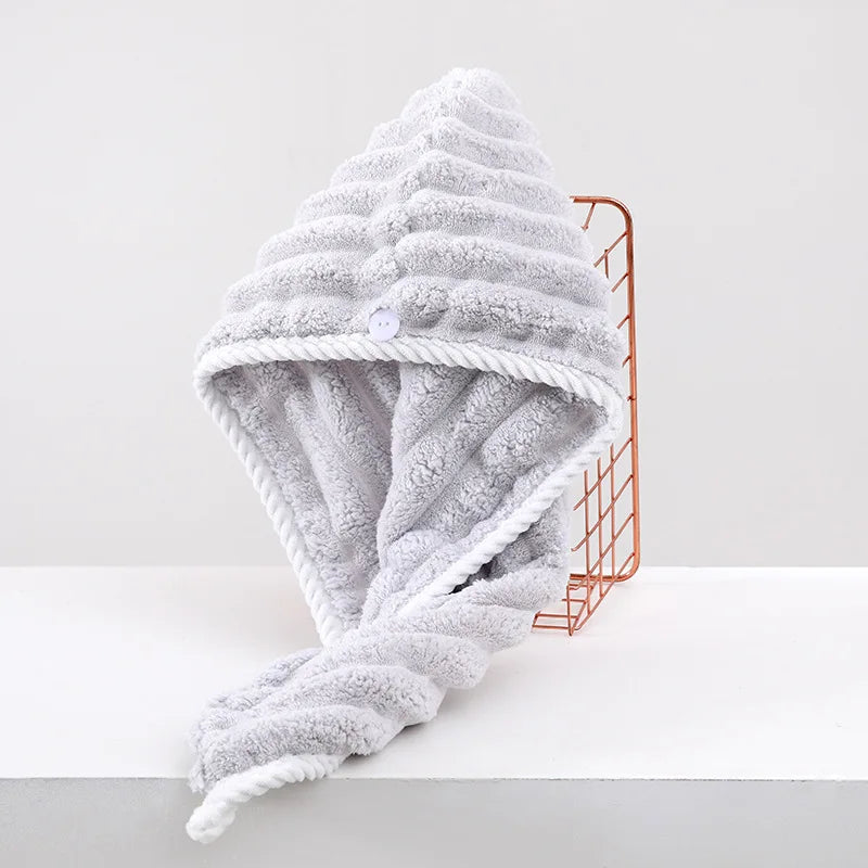 Gorro Secador de Pelo para Mujer, Gorro de Microfibra Grueso y Súper Absorbente para Secar el Cabello, Gorro de Secado Rápido, Toalla Turbante para el Pelo