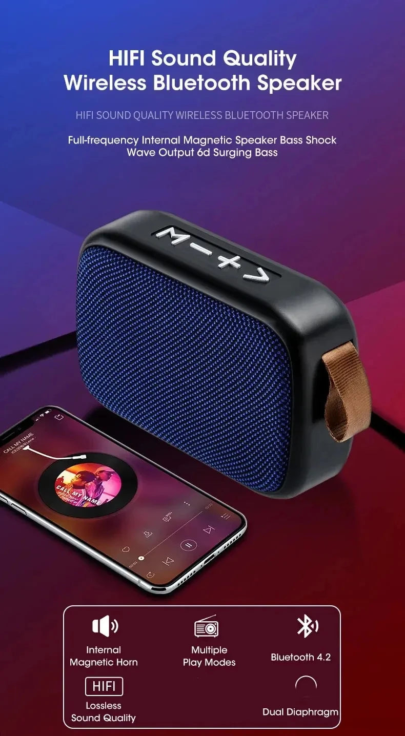 Nuevo altavoz inalámbrico portátil para exteriores con subwoofer, mini altavoz para el hogar de tela y tarjeta.
