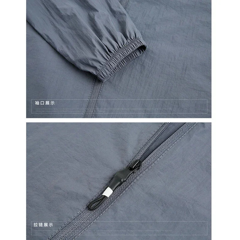 Chaquetas de Verano para Hombre Cortavientos Abrigos Masculinos Ropa Protectora Solar Chaqueta para Viajes y Camping Ciclismo Ultrafino Pesca Senderismo