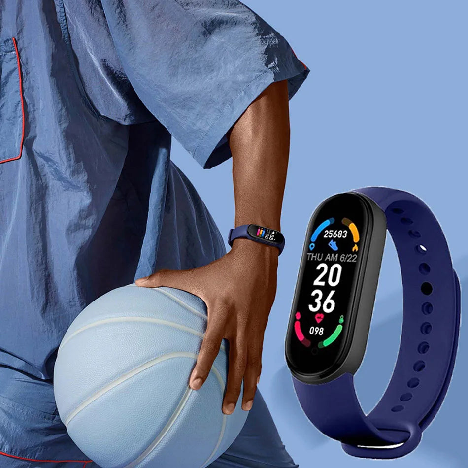 M6 Smartwatch Hombre Mujer Pulsera Inteligente de Fitness Banda Deportiva Monitor de Frecuencia Cardíaca y Presión Arterial Relojes Impermeables Multifunción