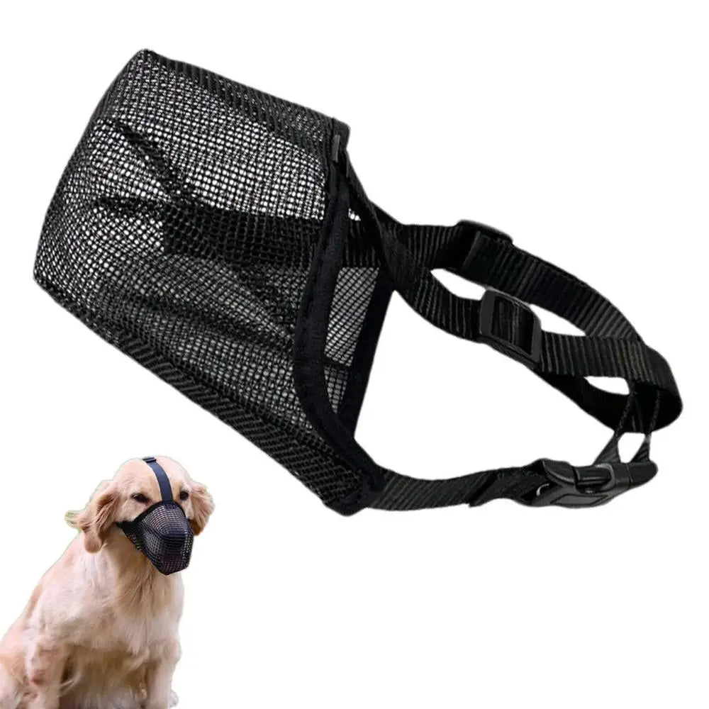 Bozales para perros, ajustables y transpirables, cubrebocas para perros, antiladridos, antimordeduras, de malla, para perros de hocico largo