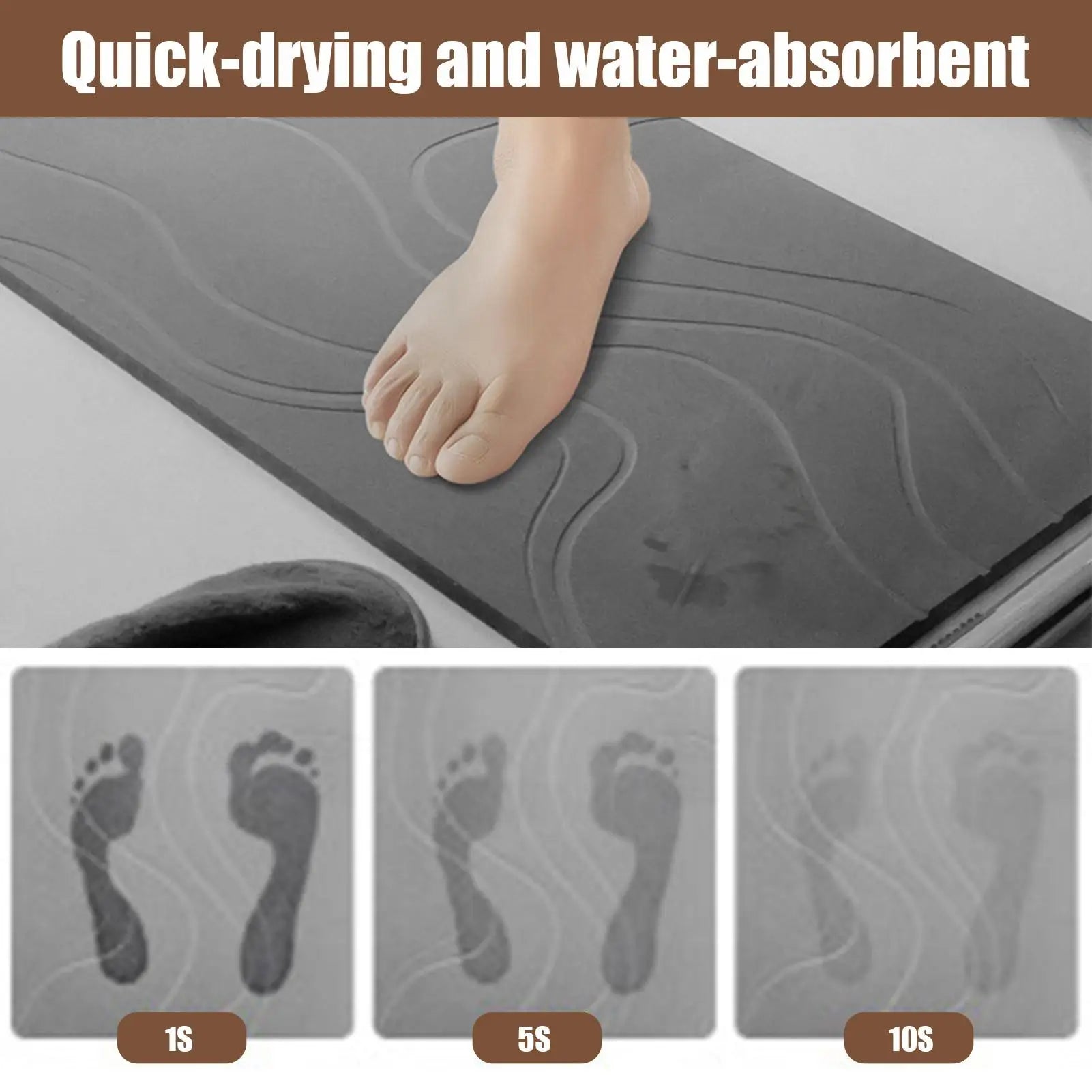 Bath Drying Stone Mat Diatom Mud Soft Mat Toilet Door Non slip Mat Water Absorption Quick Drying Diatomite Stone Shower Mat