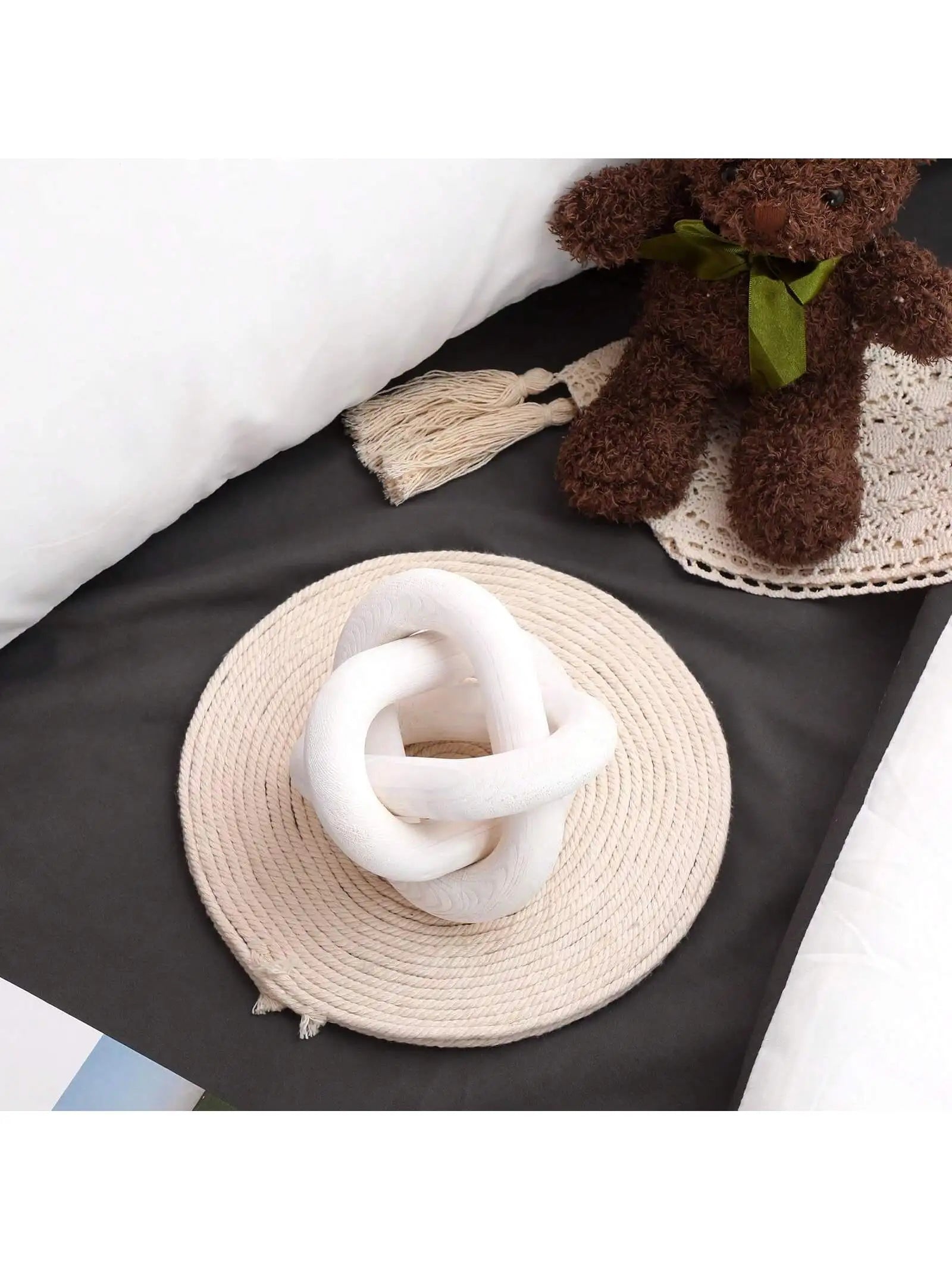 Décoration de table basse sculptée à la main, décoration bohème à maillons de chaîne, étagère moderne, objets rustiques pour la maison, le salon, la chambre à coucher