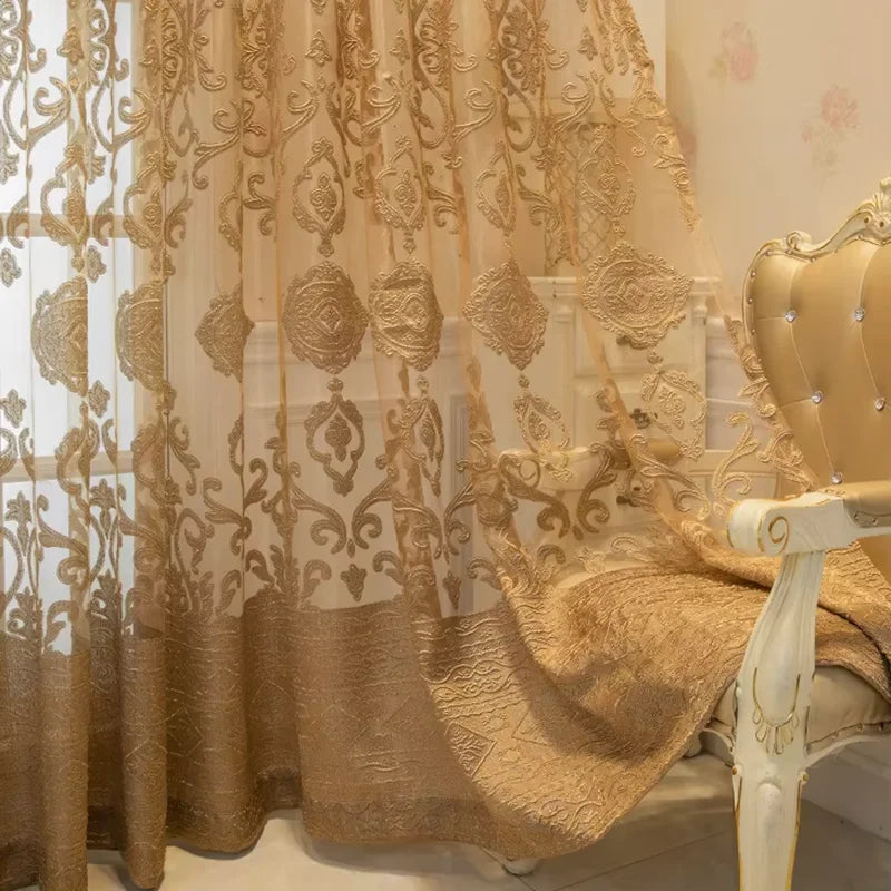 Golden Minimalist Sheer Curtains