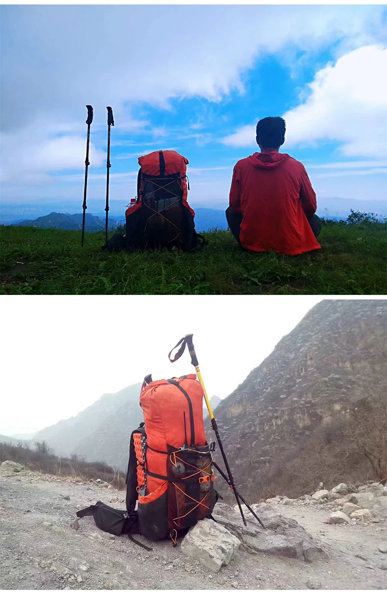 Sac à dos de randonnée léger et imperméable 3F UL Gear 40 + 16 L, pour camping, voyage, escalade, trekking, avec sangle réglable
