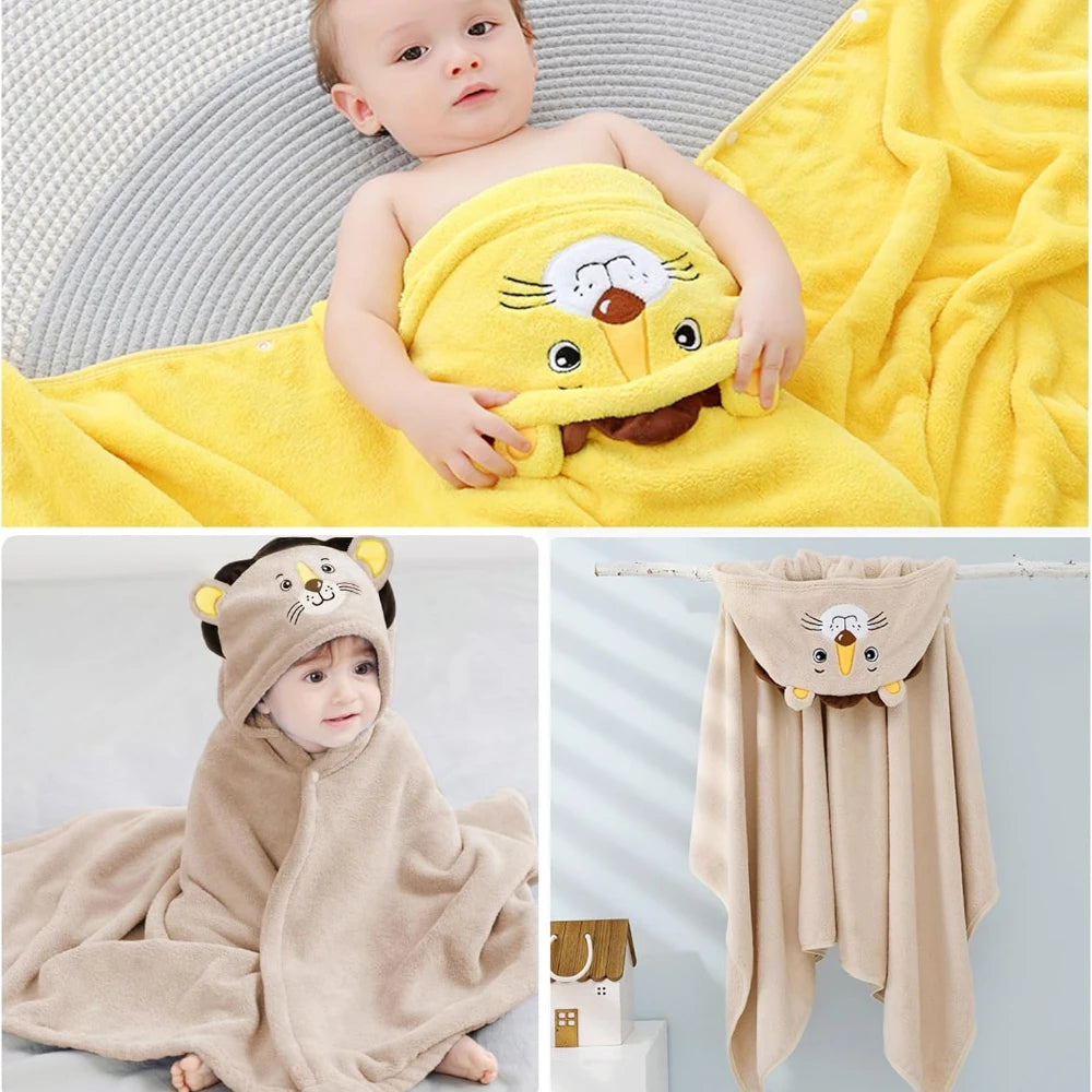 Toalla de baño con capucha para bebé, albornoz para niños pequeños ultrasuave y absorbente, albornoz de terciopelo coralino engrosado, regalos de ducha para recién nacidos