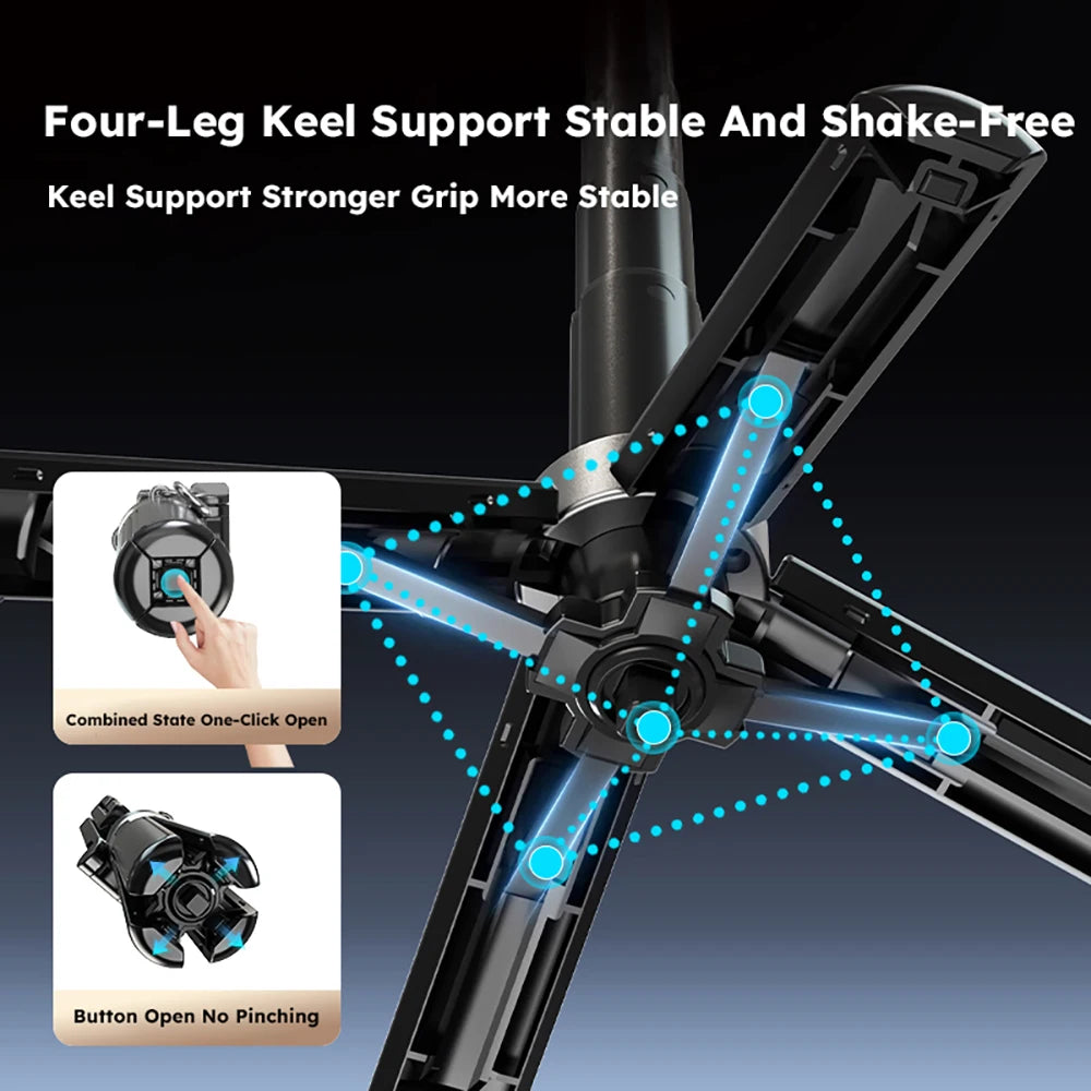 4in1 360° Magnetic Rotating Selfie Stick Tripod Stand with Bluetooth Remote For Magsafe Telescoping Phone Mount