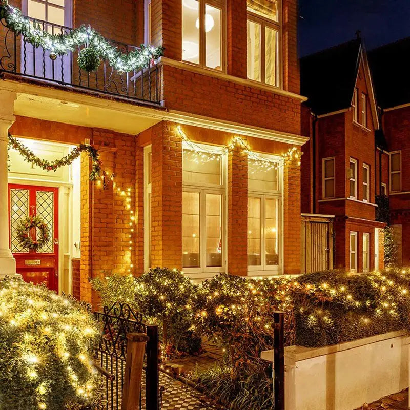 Cortina de luces navideñas, guirnalda, adornos de Feliz Navidad para el hogar, adornos navideños, regalos de Navidad, decoración de Año Nuevo
