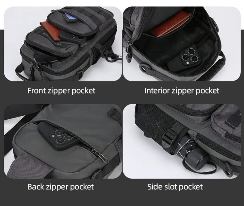 Sac de poitrine de randonnée, sac à dos de voyage multifonctionnel Molle, sac à main léger, pochette pour équipement d'escalade de cyclisme en plein air, grand sac amusant