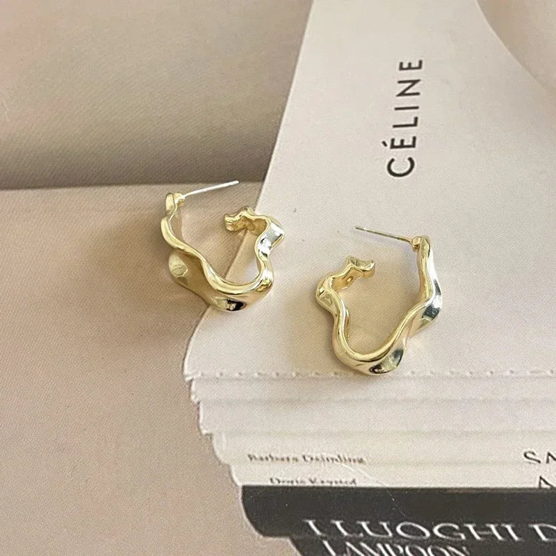 Pendientes de mujer Retro Minimalista Pendientes de Tuerca Irregulares Exagerados de Moda para Mujer Accesorios de Joyería