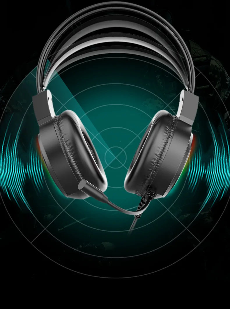 Gaming headset headset computer wired headset with microphone gaming game play listening to the sound of the USB interface