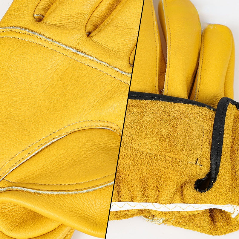 Guantes de trabajo Cuero de vaca Trabajadores Soldadura Protección de seguridad Jardinería Deportes Motocicleta Conductor Guantes resistentes al desgaste