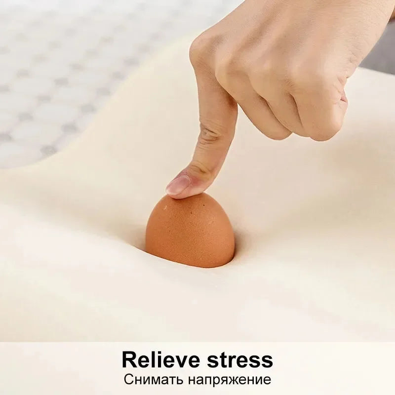 Lang pute med minneskum, sengetøypute, nakkebeskyttelse, langsom reboundformet fødselspute for å sove, ortopediske puter