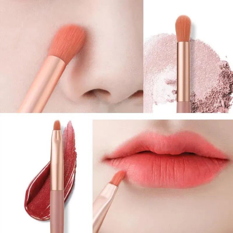 Lot de 8 pinceaux de maquillage portables pour fard à paupières, fond de teint, estompeur, doux et moelleux, pour cosmétiques, anti-cernes, outil de maquillage professionnel