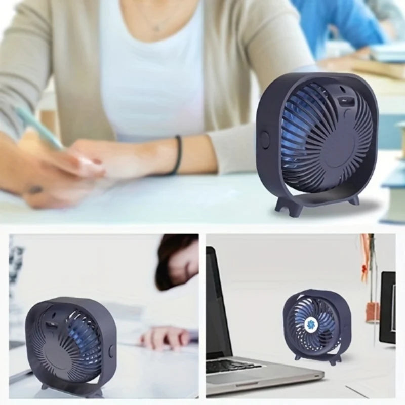 Mini Desk Fan with Lamp Rechargeable USB Portable Fan Cool Camping Gear Wall Mounted Small Electric Fans