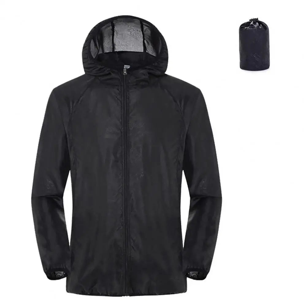 Chaqueta cortavientos ultraligera, portátil, plegable, con capucha, unisex, antirrayos UV, impermeable, para camping, de Sun Skin Coats