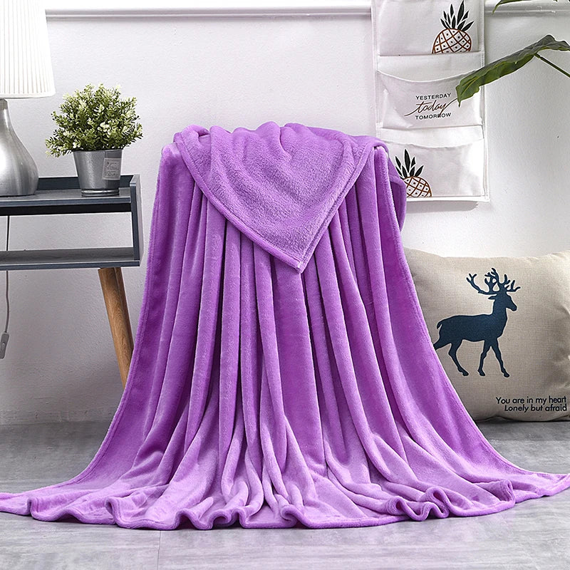 Couvertures douces et chaudes pour lits, jeté de lit en vison d'hiver, housse de canapé solide, couvre-lit, couvertures à carreaux d'hiver, drap d'hiver, couvre-lit