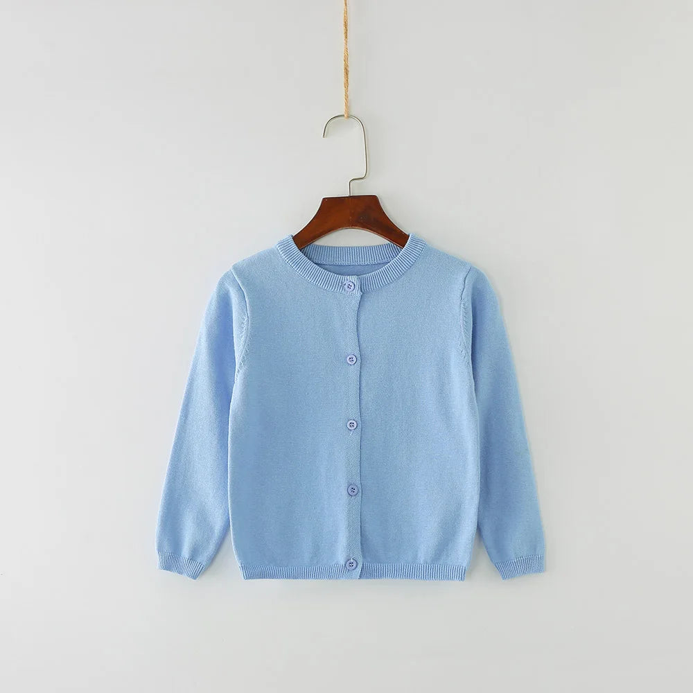 Cárdigans infantiles para niñas de 70-150 cm, suéter blanco y negro para bebés, chaquetas de punto para niños, ropa de primavera y otoño de algodón