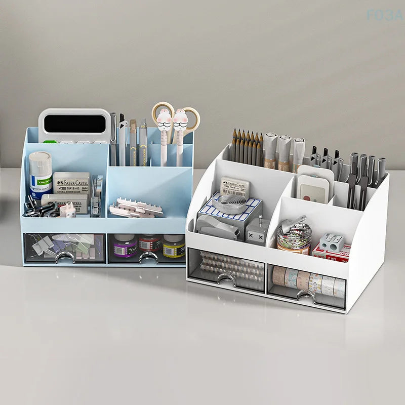 Organizador de escritorio con cajones Organizador de escritorio Caja de almacenamiento de maquillaje de mesa Suave y resistente Caja de almacenamiento de suministros de oficina Múltiple