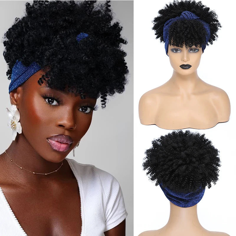 Afro Curly Headband Wig