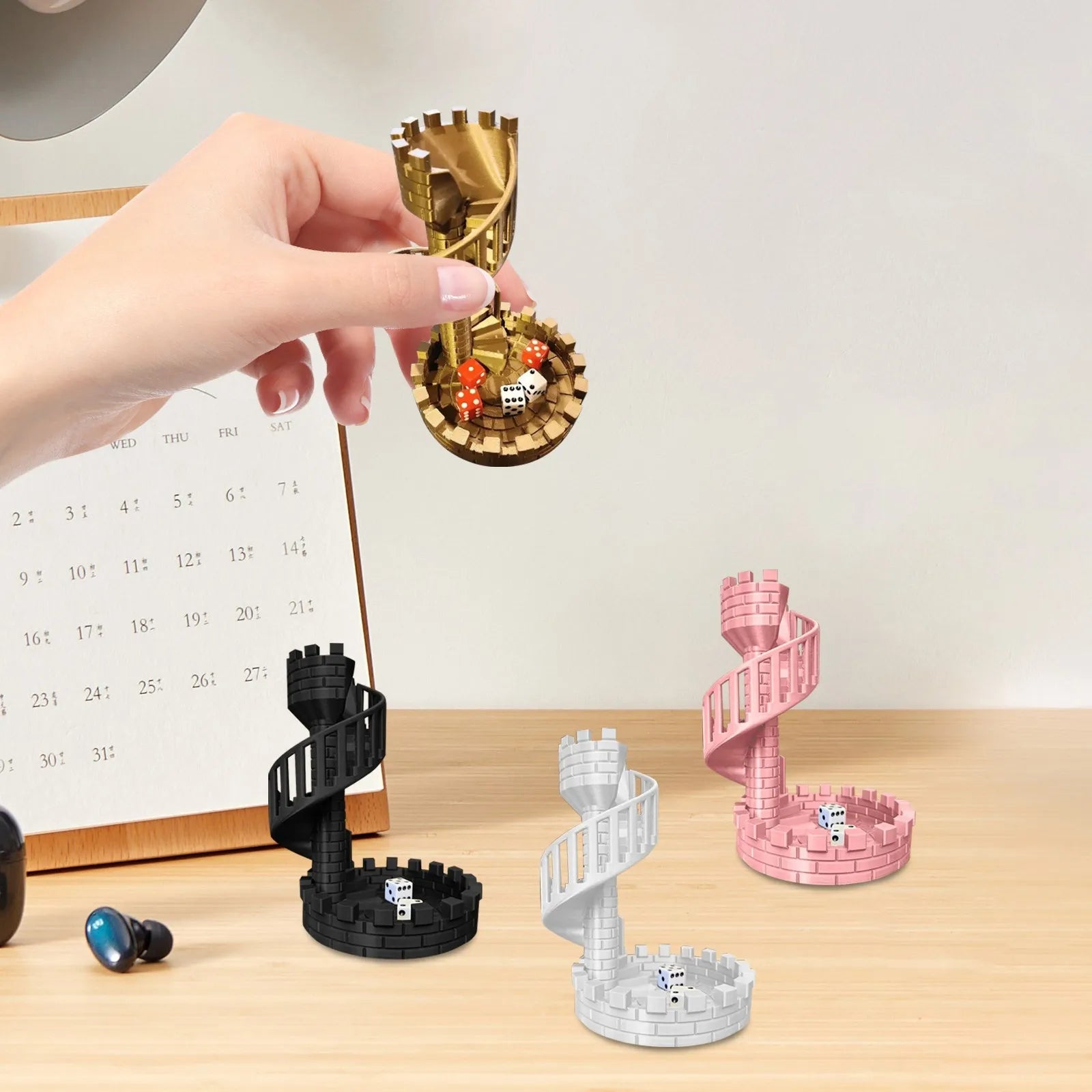 Décoration de table Château Tour de dés Tour de roulement de dés Tour de dés Thème de château romain antique Tour de roulement de dés Décoration de bureau