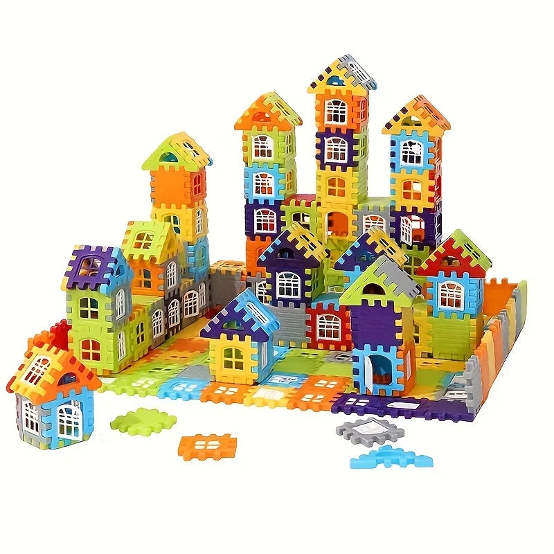 House Building Blocks Set - New ABS Material Building Toys For Kids - Creative Imagination Development - Perfect Holiday Gift
