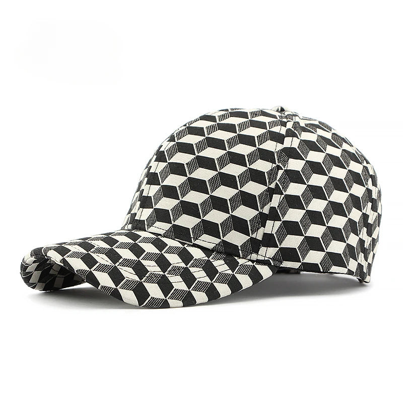3D Checkered Sun Baseball Cap