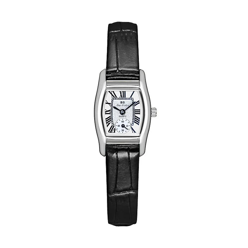 Relojes para mujer, elegante, vintage, rectangular, para dama con correa pequeña de cuero marrón, a la moda, dorado, de cuarzo, reloj de pulsera para mujer 2025