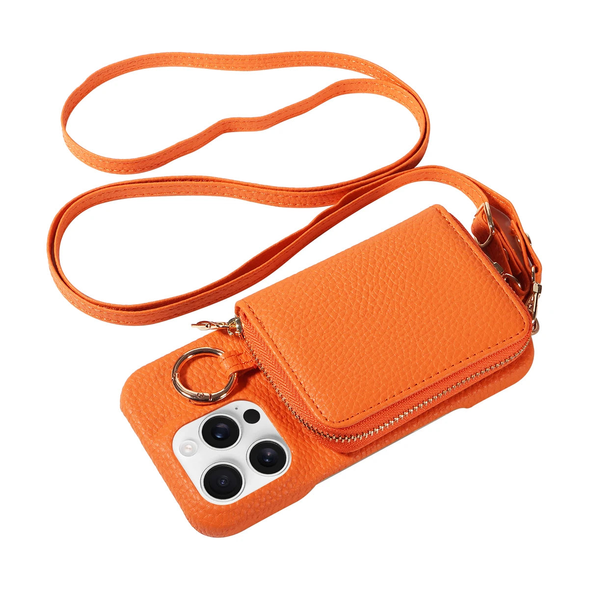 Étui de téléphone en similicuir de haute qualité pour iPhone 16e, 16, 15, 14, 13, 12, 11 Pro Max, bandoulière, portefeuille avec emplacement pour cartes, anti-démagnétisation