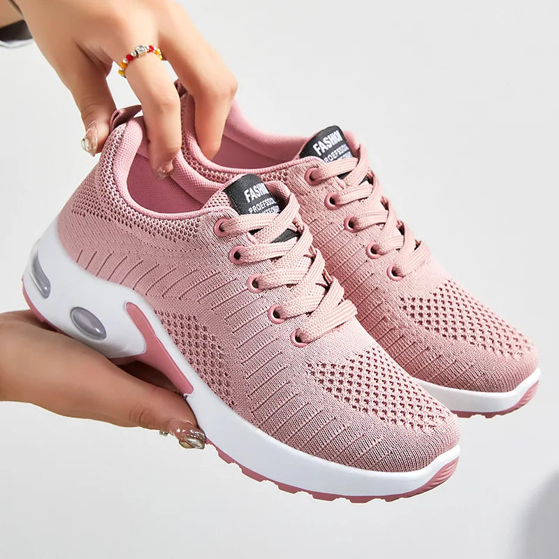 Zapatillas de mujer de primavera de talla grande, zapatillas de running, zapatillas deportivas casuales con cámara de aire