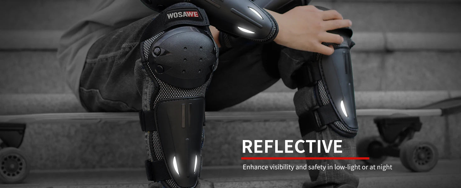 WOSAWE Ensemble de protections pour enfants, quatre genouillères, coudières, protège-coudes, pour enfants, jeunes, VTT, moto, motocross