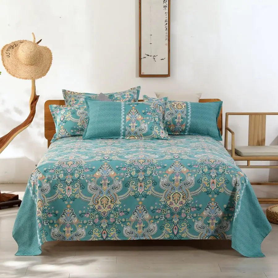 1 Sábana Bajera Textil Hogar Moderna Poliéster Algodón Sábanas Planas Ropa de Cama Tamaño Individual Queen King (Sin Fundas de Almohada)