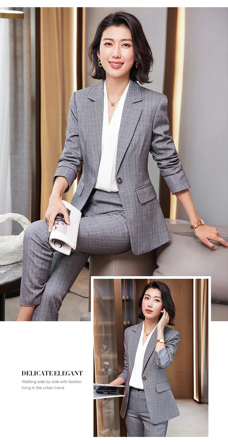 AIyssa - Profesjonell drakt for kvinner, høst- og vinterklær, nye bukser av høy kvalitet, showtid, øker temperamentet