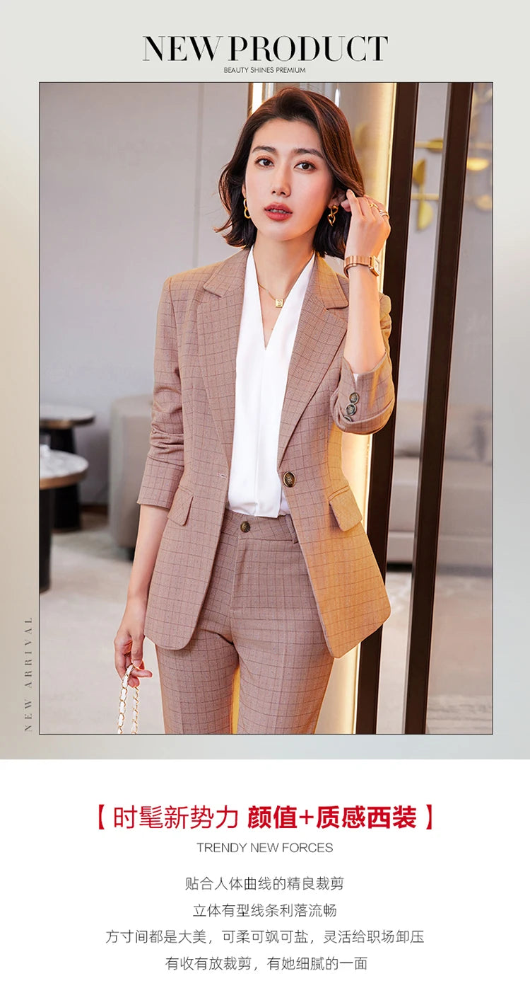 AIyssa - Profesjonell drakt for kvinner, høst- og vinterklær, nye bukser av høy kvalitet, showtid, øker temperamentet