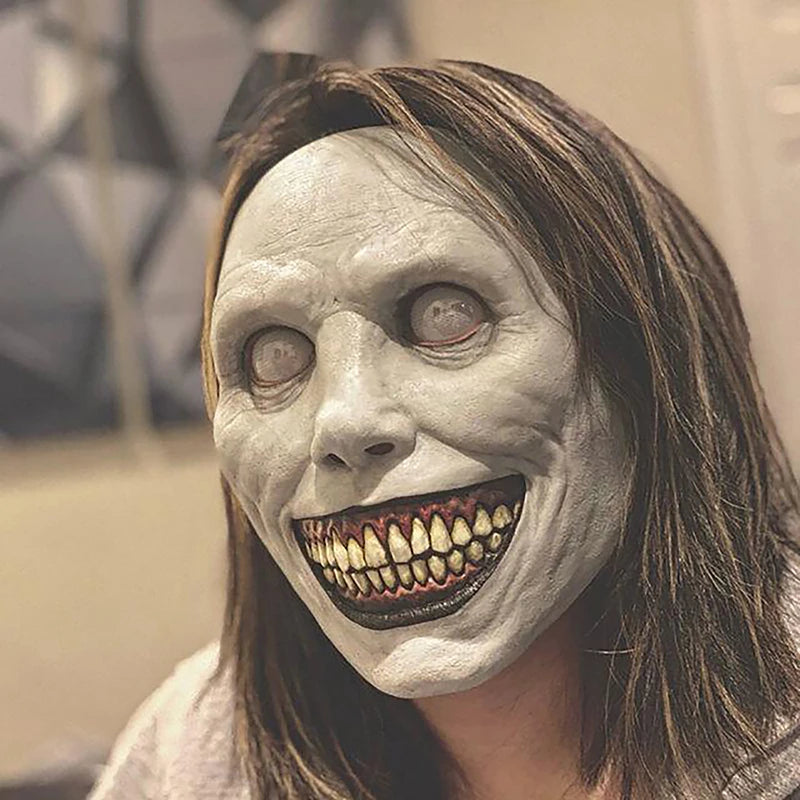 Accesorios de cosplay para fiesta de carnaval de Halloween, máscara de plástico de terror para Halloween, máscara de demonio exorcista, máscara de látex blanco exorcista
